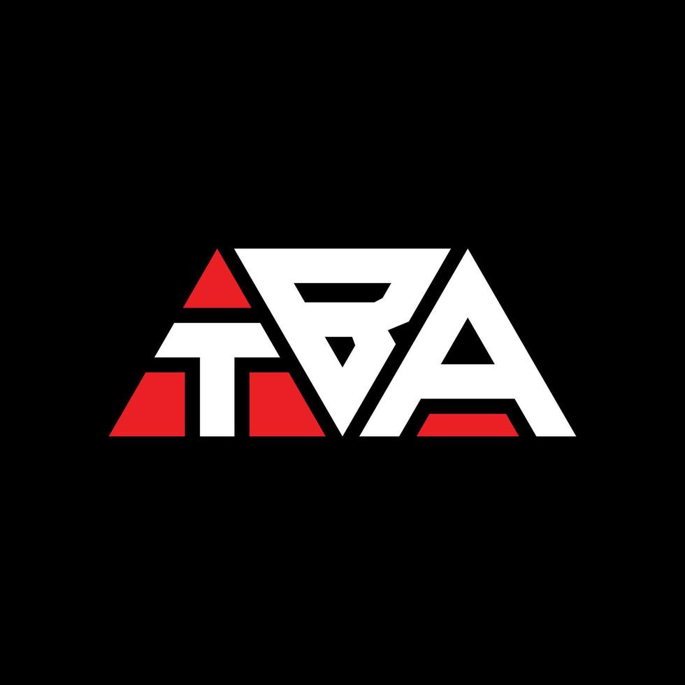 diseño de logotipo de letra triangular tba con forma de triángulo. monograma de diseño de logotipo de triángulo tba. plantilla de logotipo de vector de triángulo tba con color rojo. logotipo triangular tba logotipo simple, elegante y lujoso. por confirmar