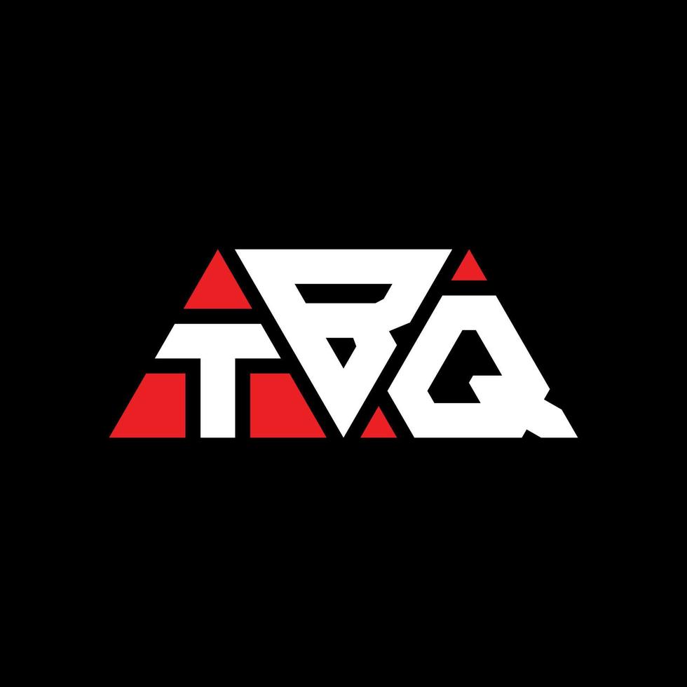 Diseño de logotipo de letra triangular tbq con forma de triángulo. monograma de diseño de logotipo de triángulo tbq. plantilla de logotipo de vector de triángulo tbq con color rojo. logotipo triangular tbq logotipo simple, elegante y lujoso. tbq