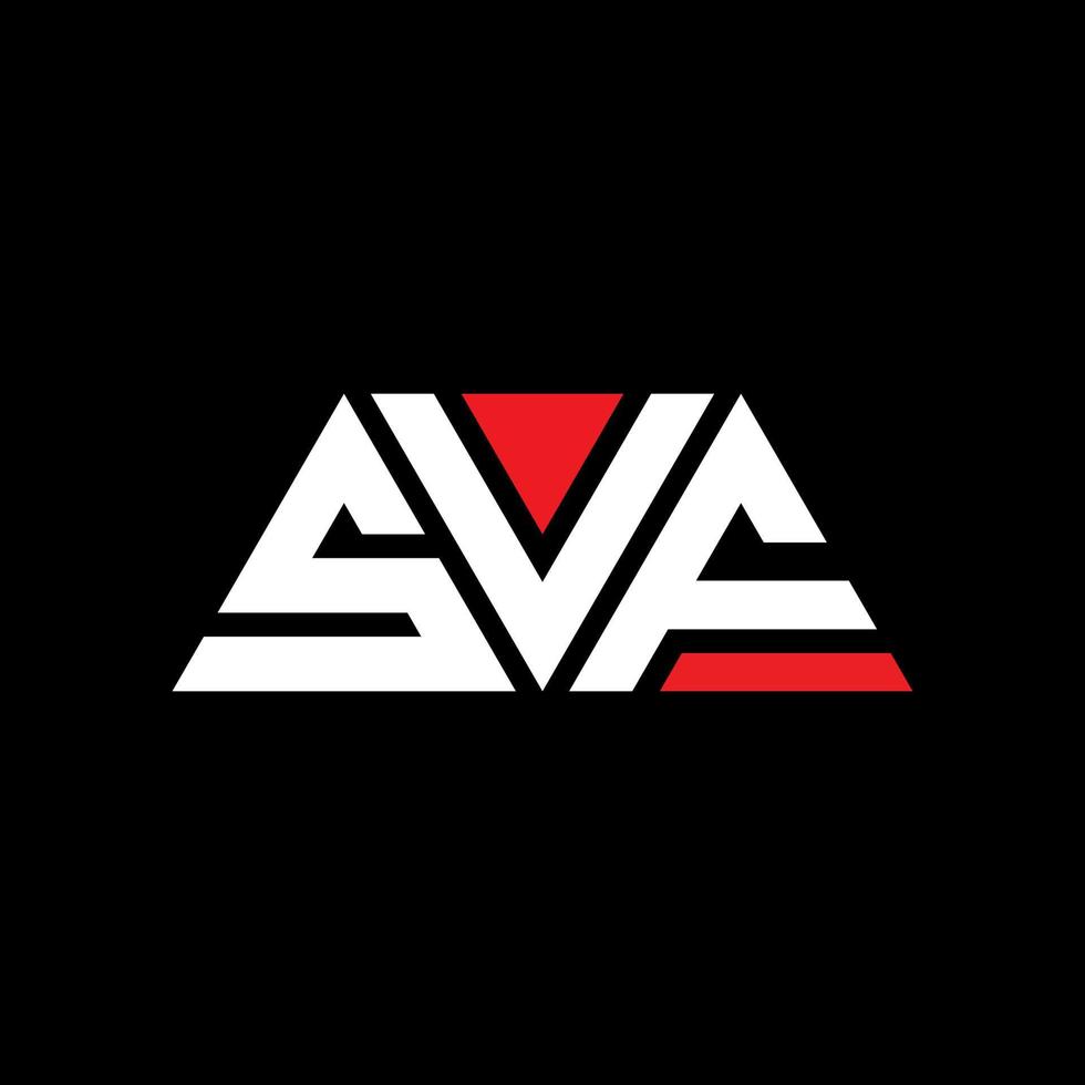 diseño de logotipo de letra triangular svf con forma de triángulo. monograma de diseño de logotipo de triángulo svf. plantilla de logotipo de vector de triángulo svf con color rojo. logotipo triangular svf logotipo simple, elegante y lujoso. svf