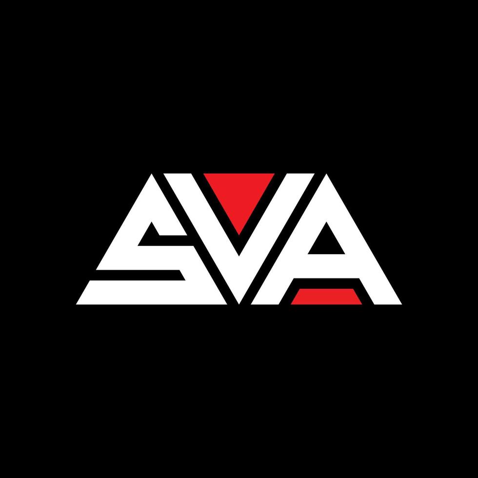 diseño de logotipo de letra triangular sva con forma de triángulo. monograma de diseño de logotipo de triángulo sva. plantilla de logotipo de vector de triángulo sva con color rojo. logotipo triangular sva logotipo simple, elegante y lujoso. sva