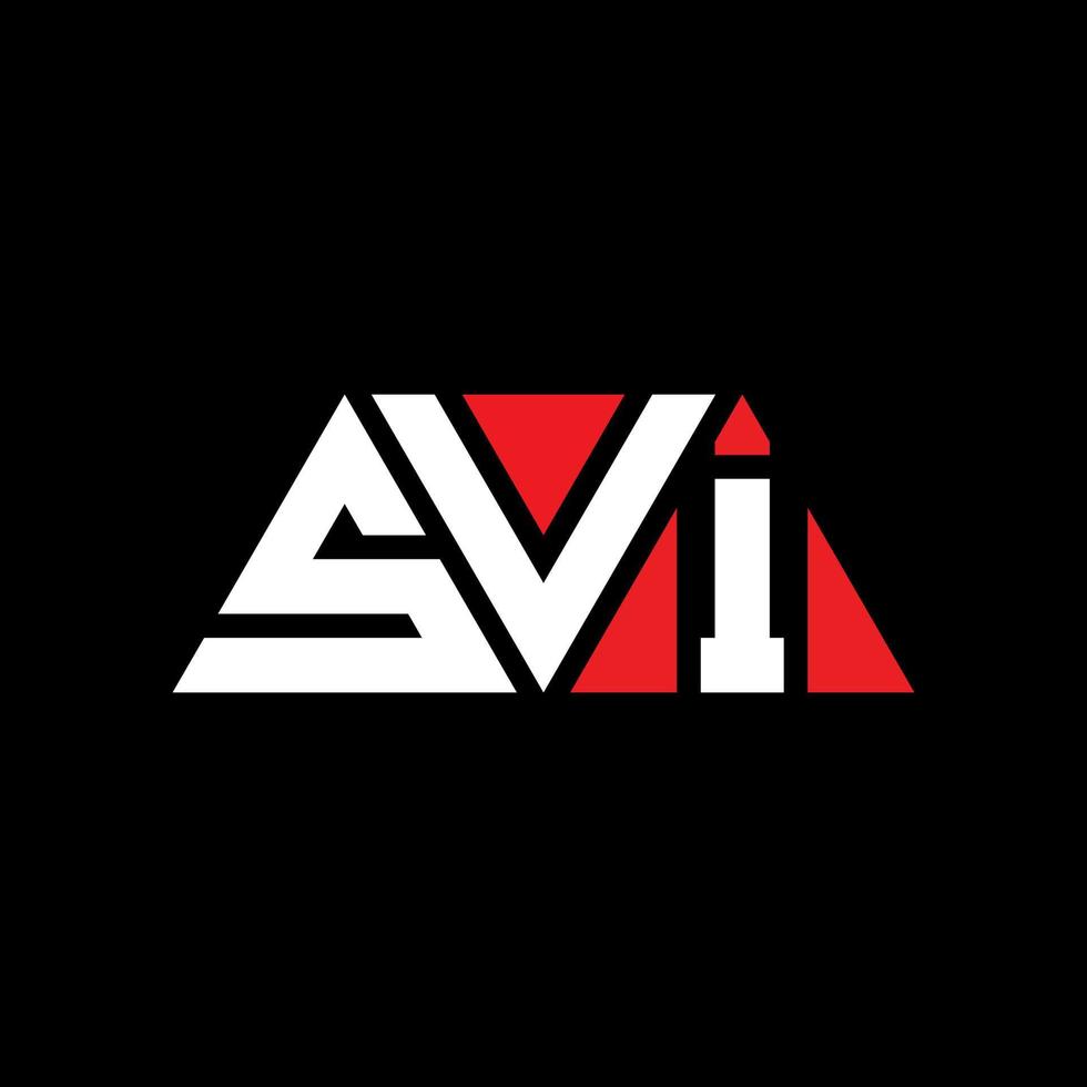 SVI triangle letter logo design with triangle shape. SVI triangle logo design monogram. SVI triangle vector logo template with red color. SVI triangular logo Simple, Elegant, and Luxurious Logo. SVI