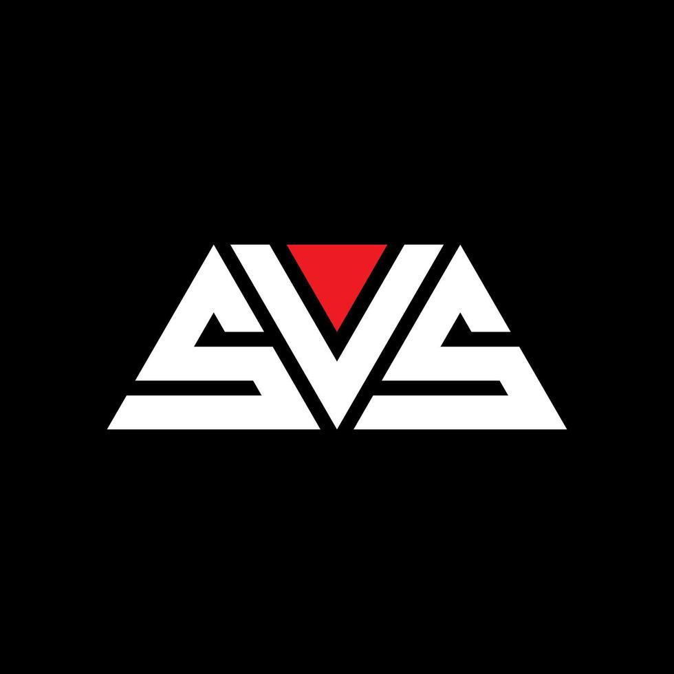 SVS triangle letter logo design with triangle shape. SVS triangle logo design monogram. SVS triangle vector logo template with red color. SVS triangular logo Simple, Elegant, and Luxurious Logo. SVS