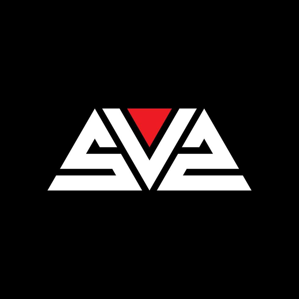 diseño de logotipo de letra triangular svz con forma de triángulo. monograma de diseño del logotipo del triángulo svz. plantilla de logotipo de vector de triángulo svz con color rojo. logotipo triangular svz logotipo simple, elegante y lujoso. svz