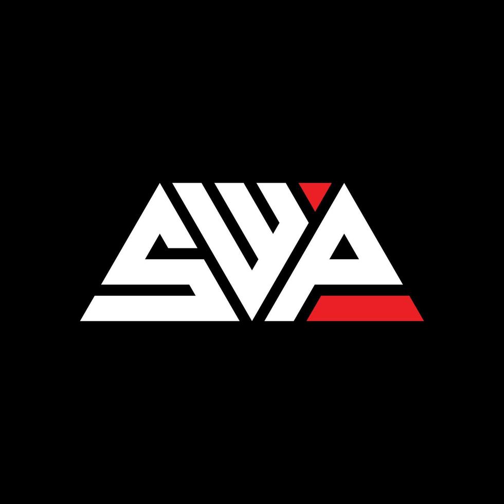 SWP triangle letter logo design with triangle shape. SWP triangle logo design monogram. SWP triangle vector logo template with red color. SWP triangular logo Simple, Elegant, and Luxurious Logo. SWP