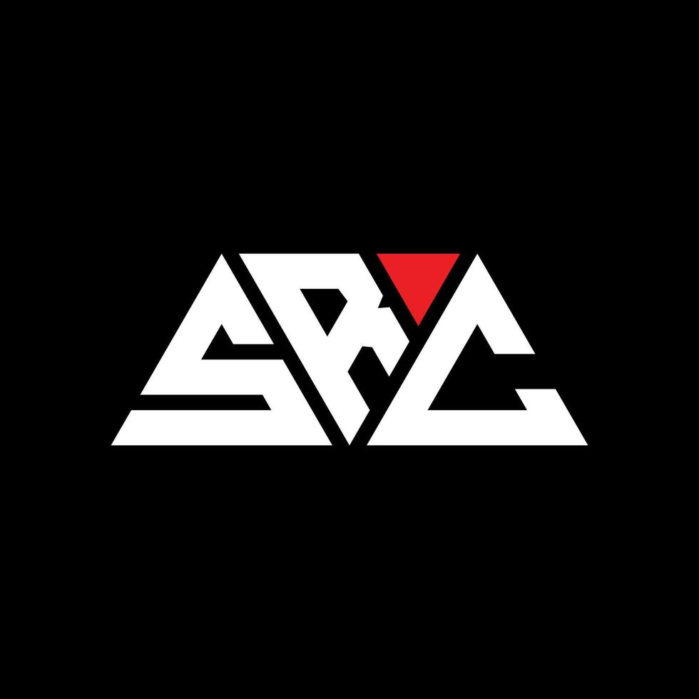 SRC triangle letter logo design with triangle shape. SRC triangle logo design monogram. SRC triangle vector logo template with red color. SRC triangular logo Simple, Elegant, and Luxurious Logo. SRC