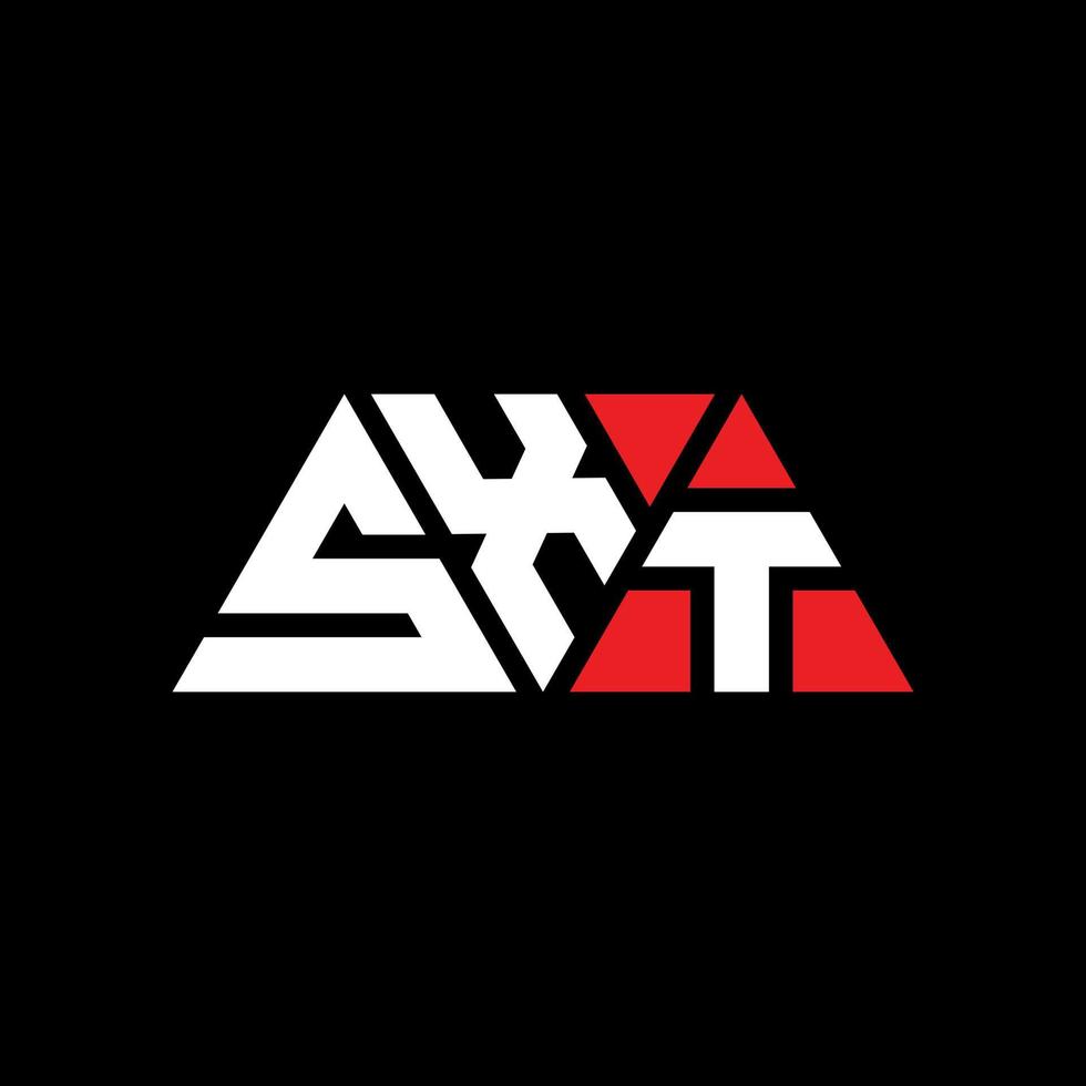 diseño de logotipo de letra de triángulo sxt con forma de triángulo. monograma de diseño de logotipo de triángulo sxt. plantilla de logotipo de vector de triángulo sxt con color rojo. logotipo triangular sxt logotipo simple, elegante y lujoso. sxt