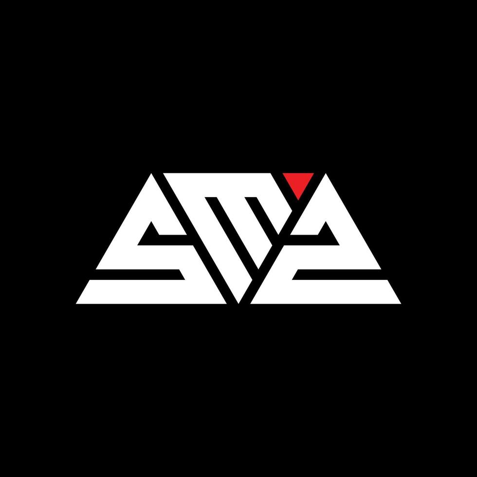 diseño de logotipo de letra triangular smz con forma de triángulo. monograma de diseño de logotipo de triángulo smz. plantilla de logotipo de vector de triángulo smz con color rojo. logotipo triangular smz logotipo simple, elegante y lujoso. pequeño