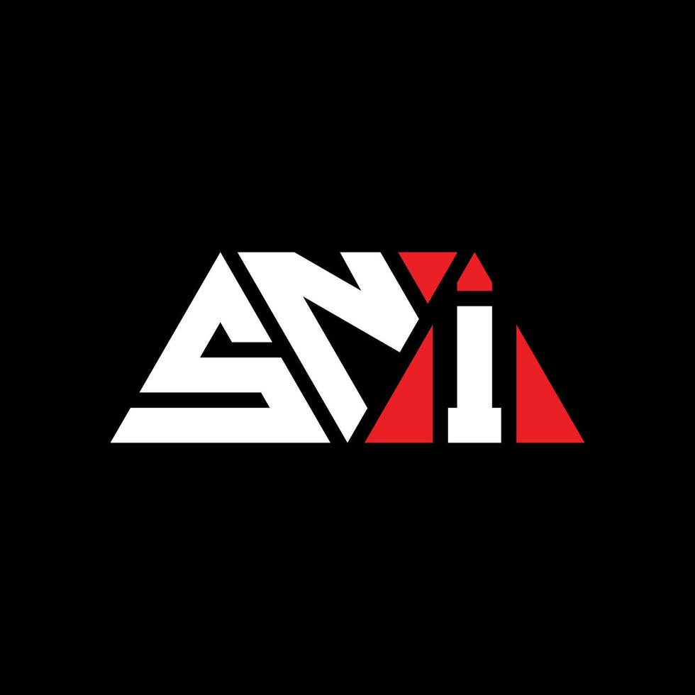SNI triangle letter logo design with triangle shape. SNI triangle logo design monogram. SNI triangle vector logo template with red color. SNI triangular logo Simple, Elegant, and Luxurious Logo. SNI