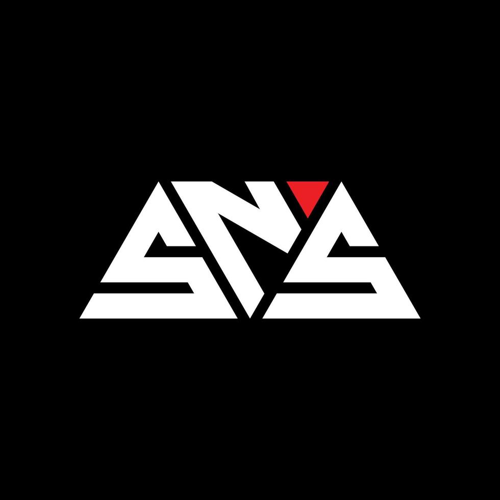 SNS triangle letter logo design with triangle shape. SNS triangle logo design monogram. SNS triangle vector logo template with red color. SNS triangular logo Simple, Elegant, and Luxurious Logo. SNS