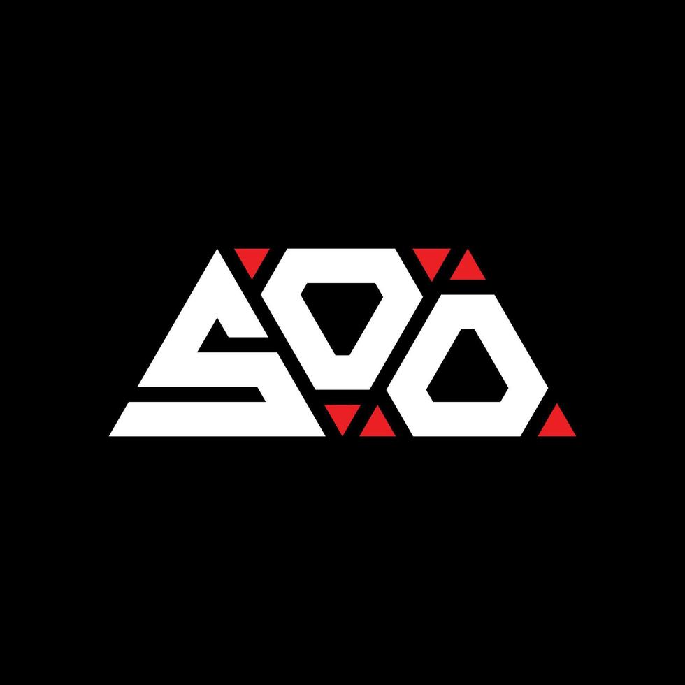 SOO triangle letter logo design with triangle shape. SOO triangle logo design monogram. SOO triangle vector logo template with red color. SOO triangular logo Simple, Elegant, and Luxurious Logo. SOO