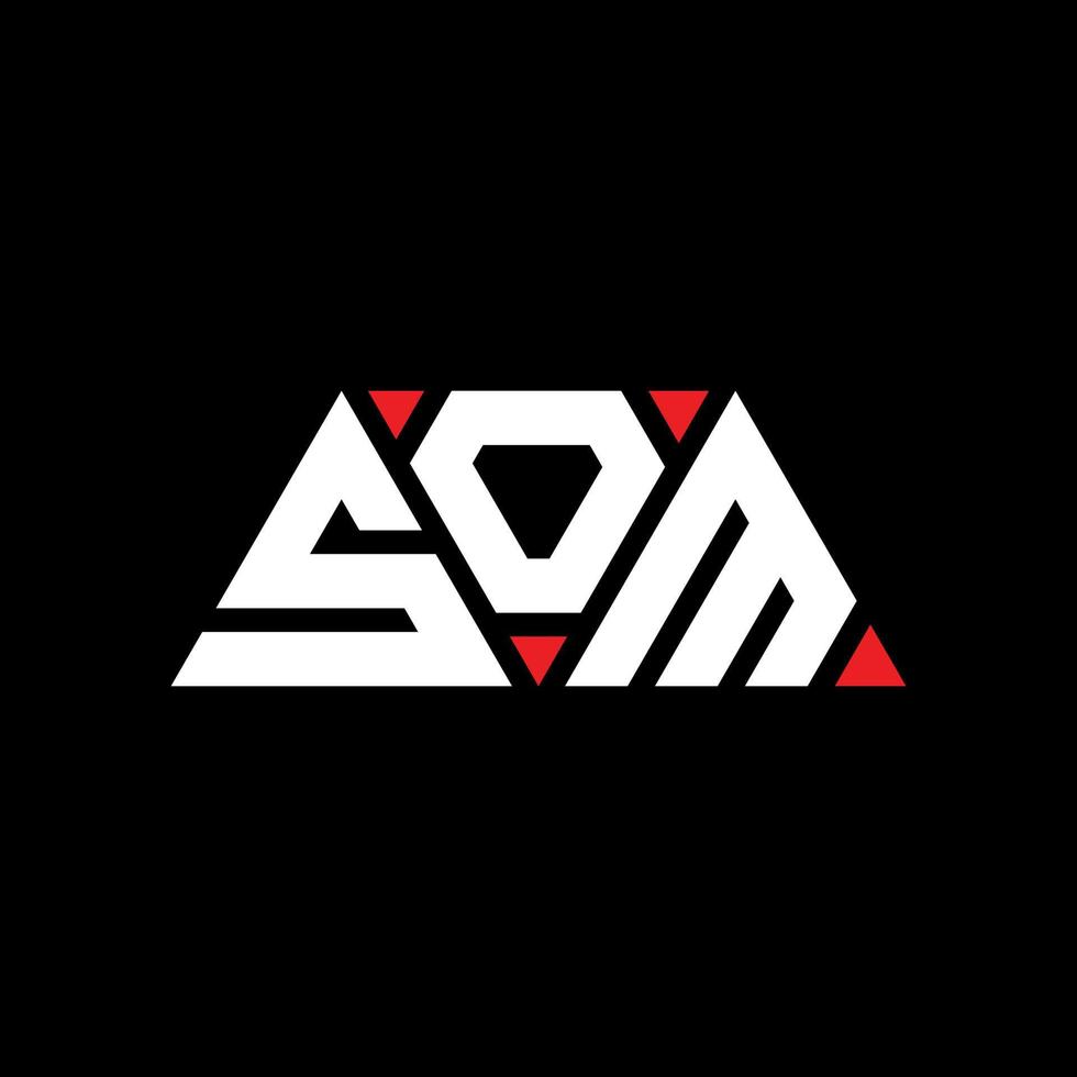 SOM triangle letter logo design with triangle shape. SOM triangle logo design monogram. SOM triangle vector logo template with red color. SOM triangular logo Simple, Elegant, and Luxurious Logo. SOM