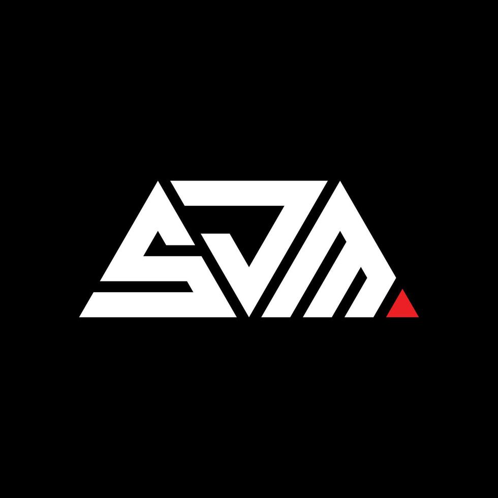 SJM triangle letter logo design with triangle shape. SJM triangle logo design monogram. SJM triangle vector logo template with red color. SJM triangular logo Simple, Elegant, and Luxurious Logo. SJM