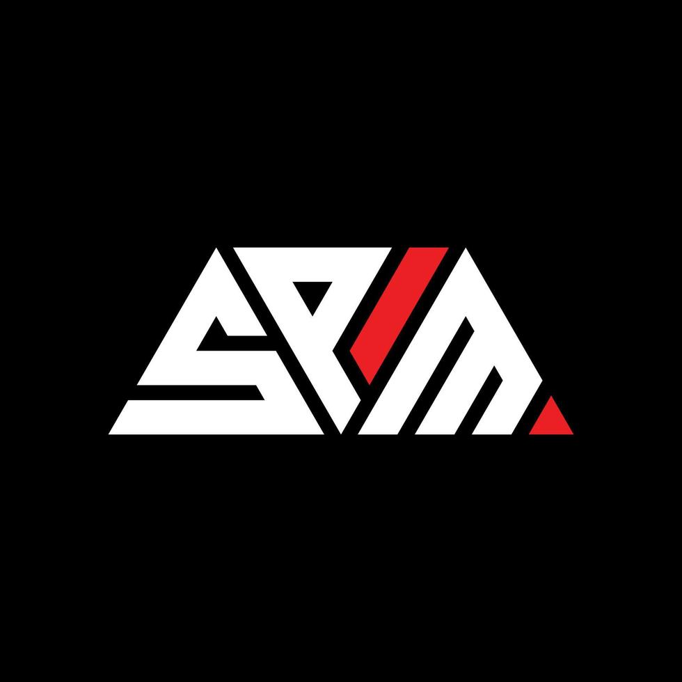 diseño de logotipo de letra triangular spm con forma de triángulo. monograma de diseño de logotipo de triángulo spm. plantilla de logotipo de vector de triángulo spm con color rojo. logo triangular spm logo simple, elegante y lujoso. spm