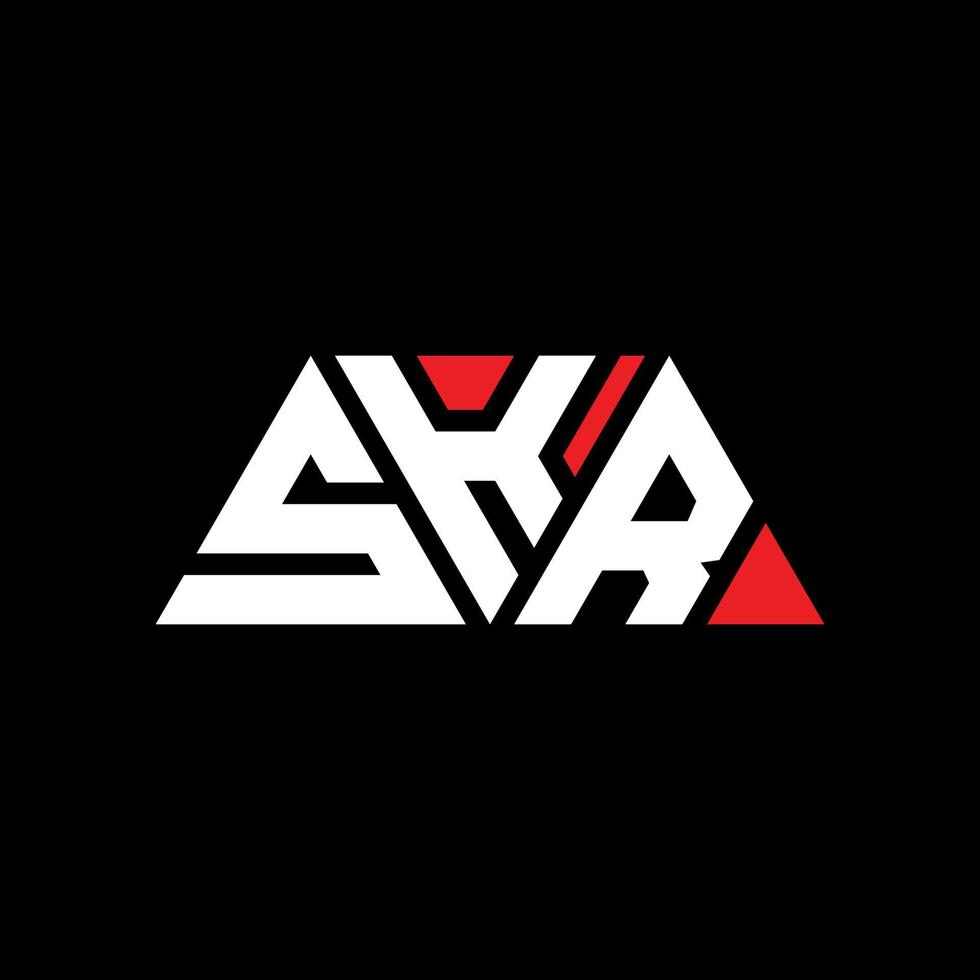 Diseño de logotipo de letra triangular skr con forma de triángulo. monograma de diseño del logotipo del triángulo skr. plantilla de logotipo de vector de triángulo skr con color rojo. logotipo triangular skr logotipo simple, elegante y lujoso. skr