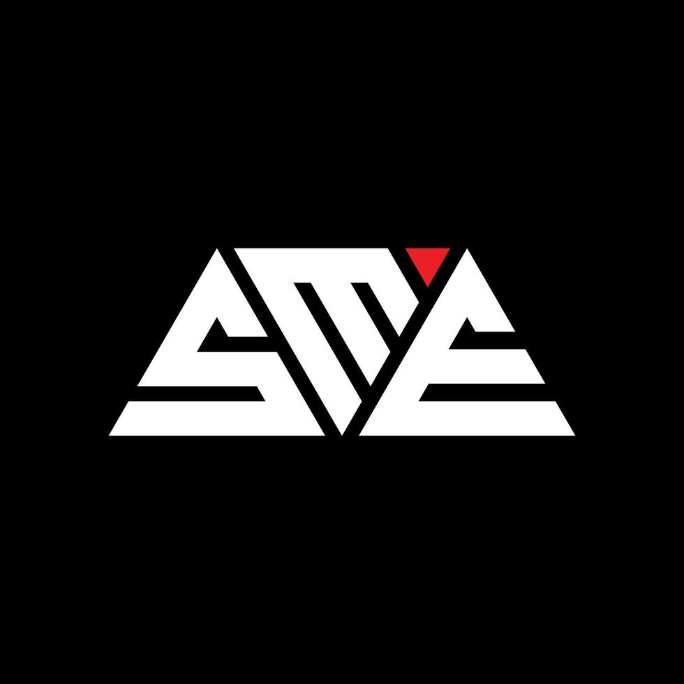 diseño de logotipo de letra de triángulo sme con forma de triángulo. monograma de diseño de logotipo de triángulo sme. plantilla de logotipo de vector de triángulo sme con color rojo. logo triangular sme logo simple, elegante y lujoso. pyme