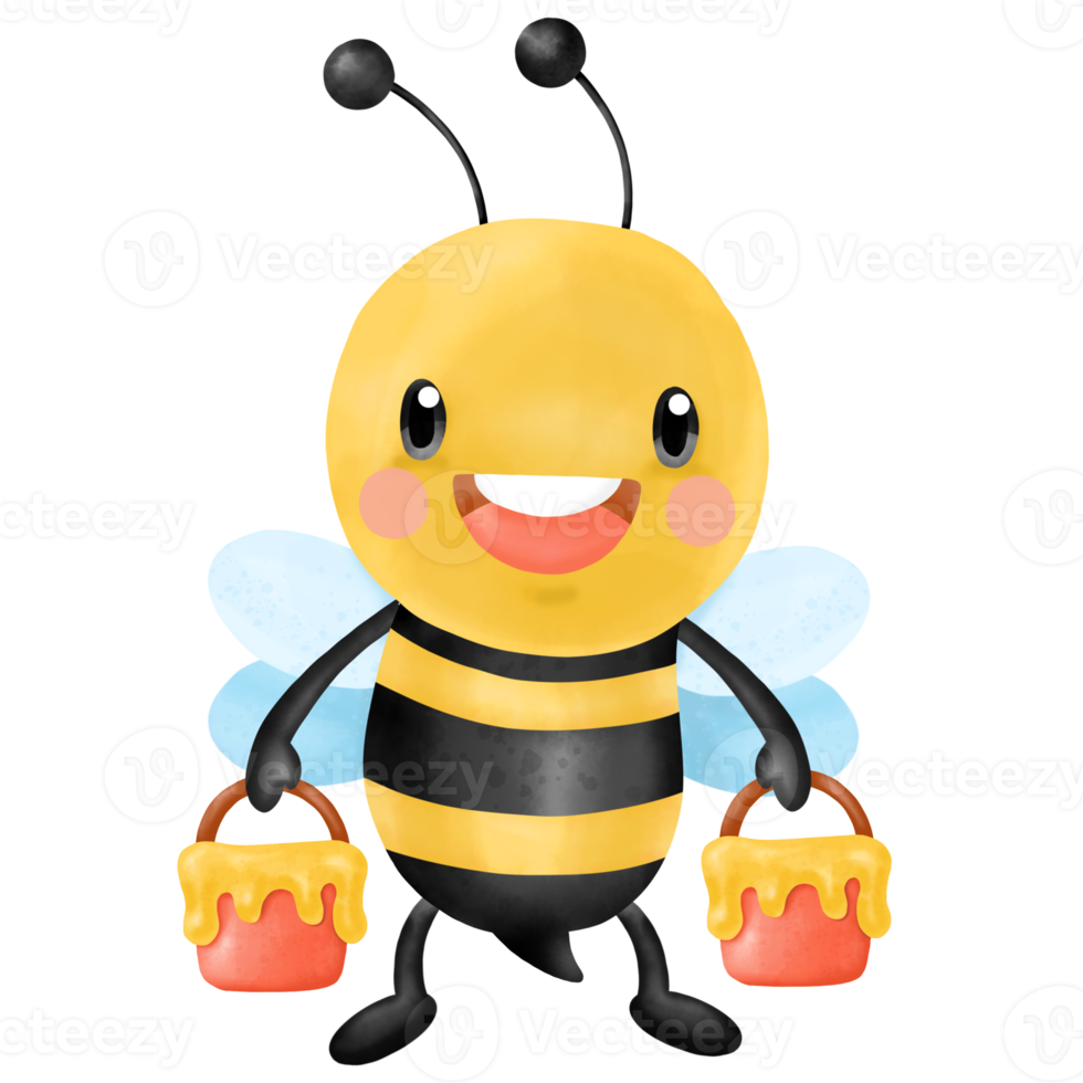 miel de abeja acuarela clipart png