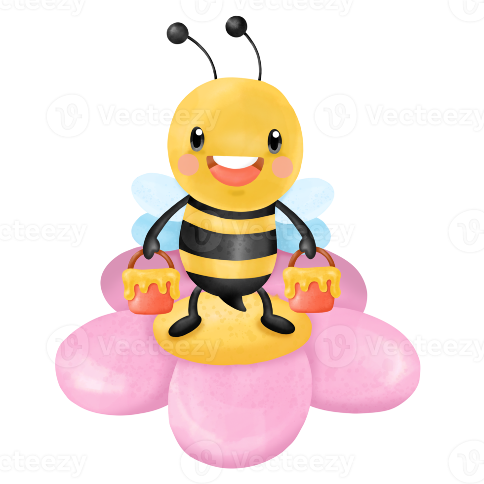 Honey Bee Watercolor Clipart png