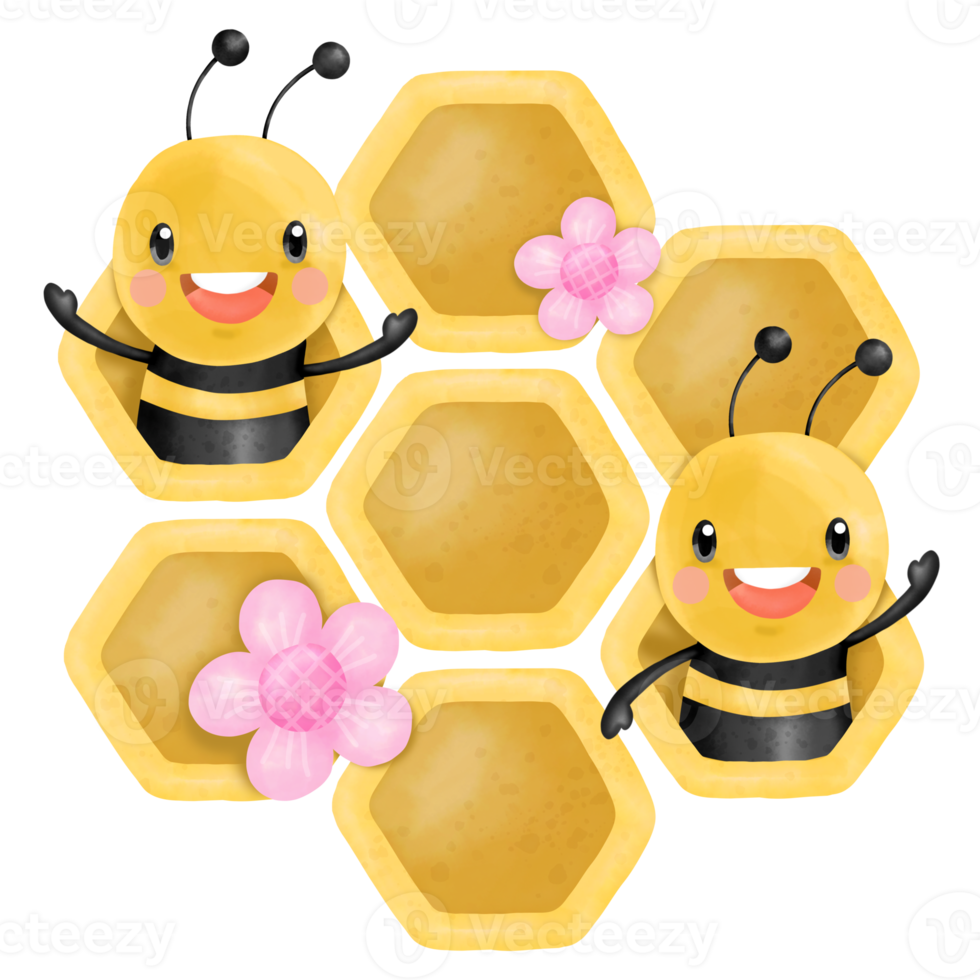 miel de abeja acuarela clipart png