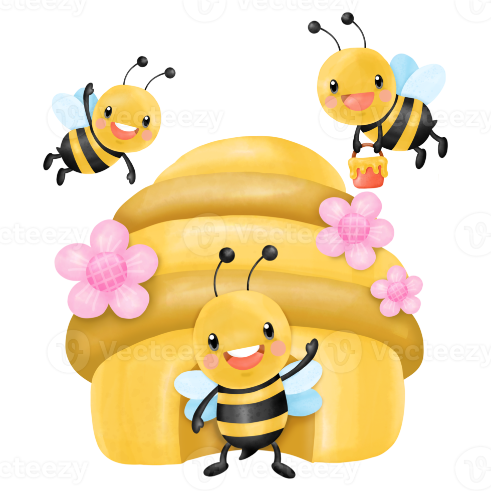 Honey Bee Watercolor Clipart png