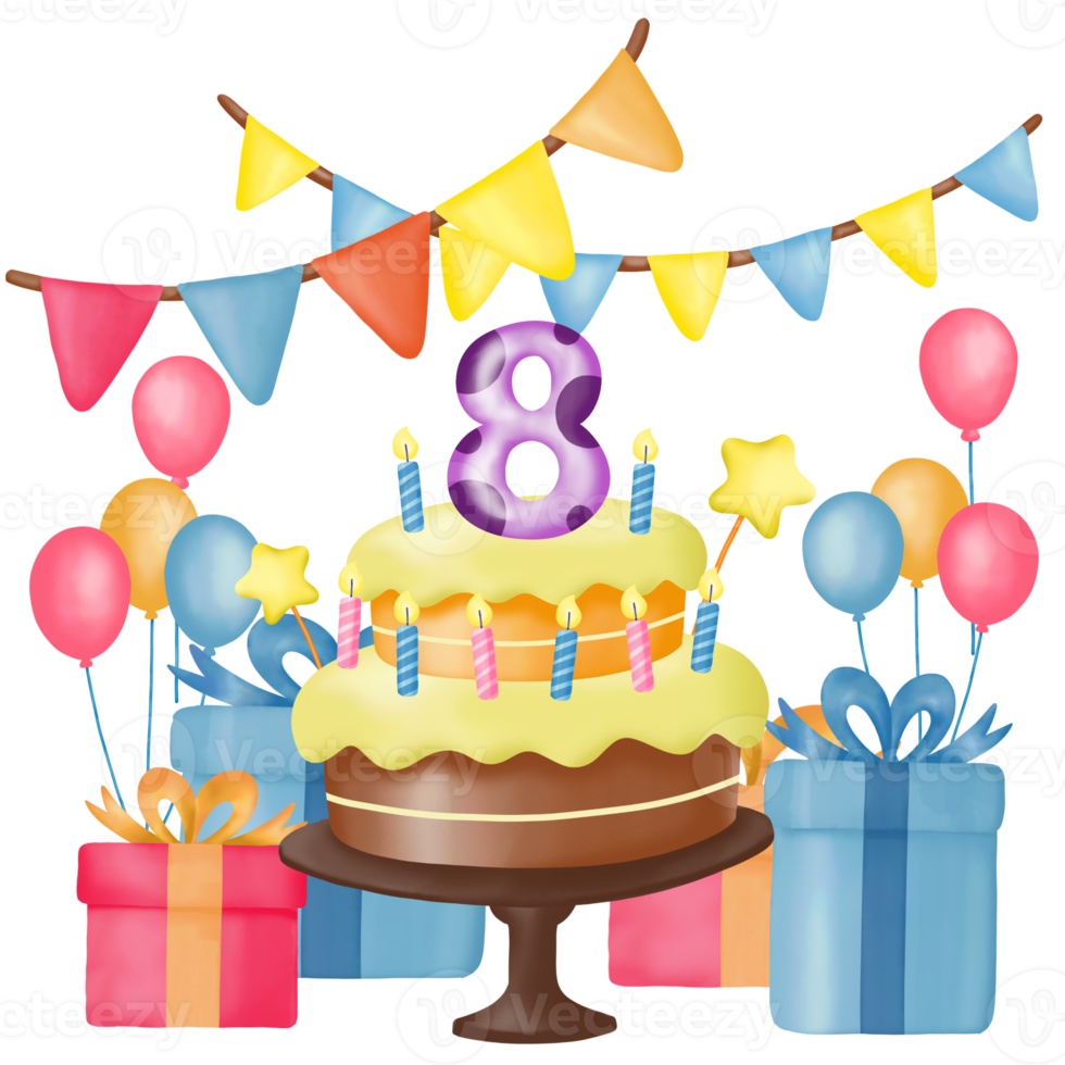 feliz aniversário bolo clipart. gráfico png