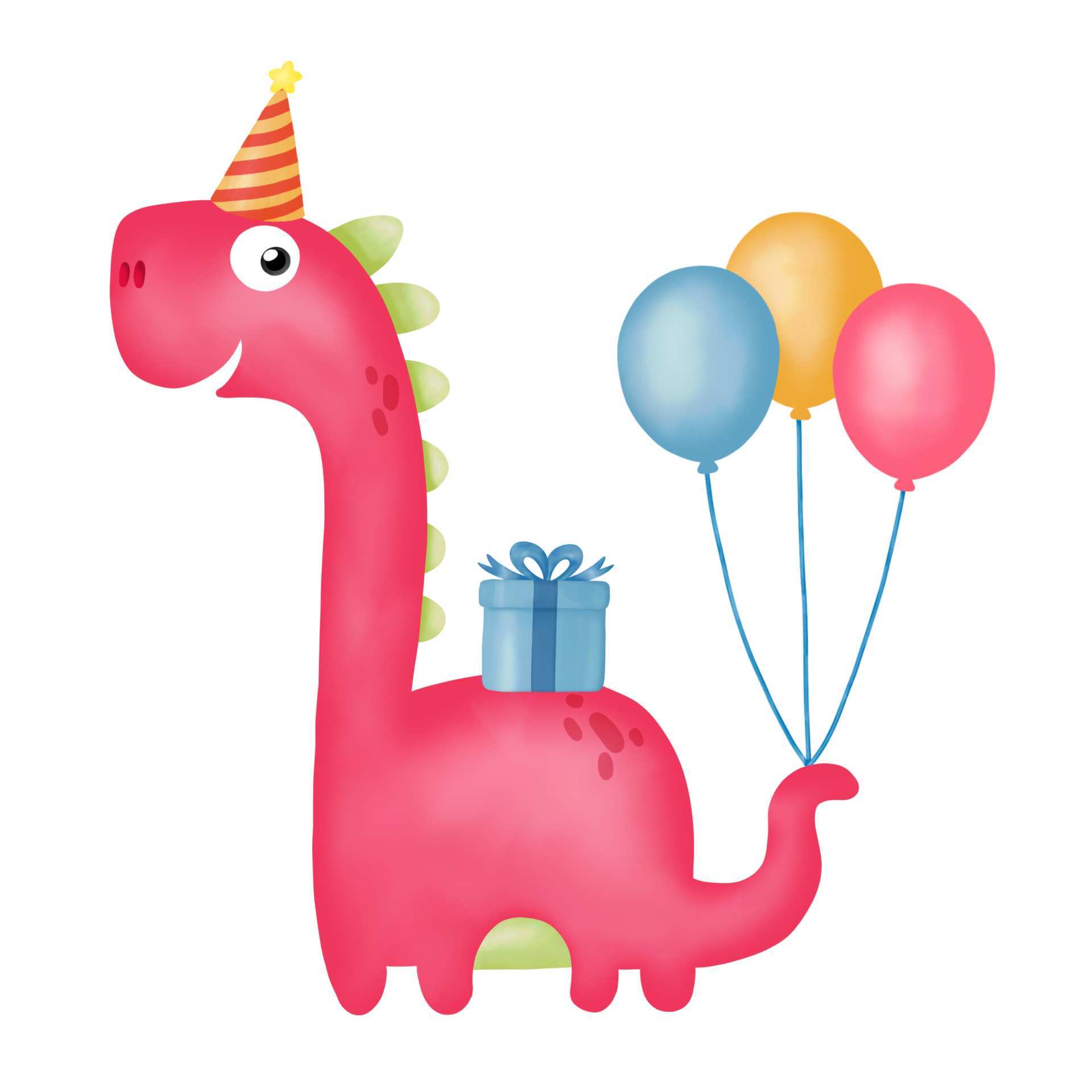 Free Watercolor Happy Birthday dinosaur Clipart. PNG Graphic 9347381 PNG  with Transparent Background