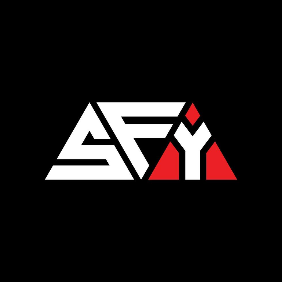 SFY triangle letter logo design with triangle shape. SFY triangle logo design monogram. SFY triangle vector logo template with red color. SFY triangular logo Simple, Elegant, and Luxurious Logo. SFY