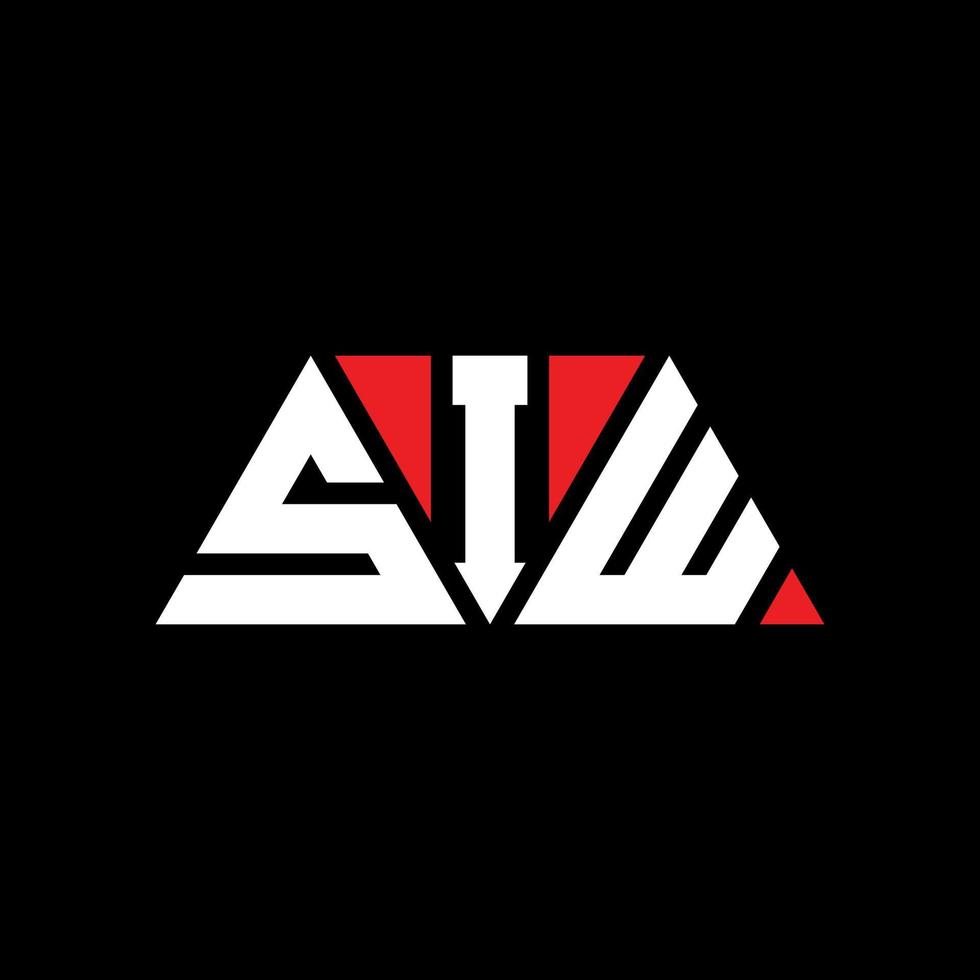 SIW triangle letter logo design with triangle shape. SIW triangle logo design monogram. SIW triangle vector logo template with red color. SIW triangular logo Simple, Elegant, and Luxurious Logo. SIW