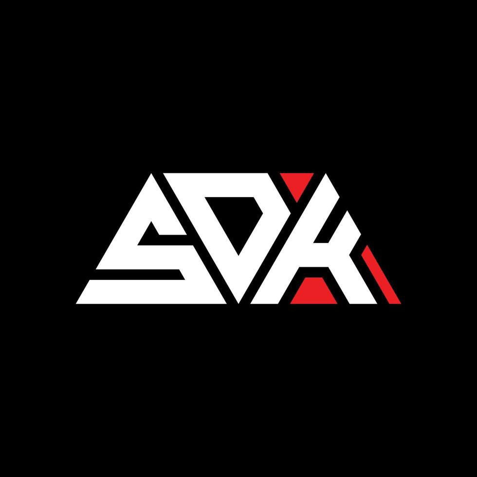 Diseño de logotipo de letra triangular sdk con forma de triángulo. monograma de diseño de logotipo de triángulo sdk. plantilla de logotipo de vector de triángulo sdk con color rojo. logotipo triangular sdk logotipo simple, elegante y lujoso. SDK