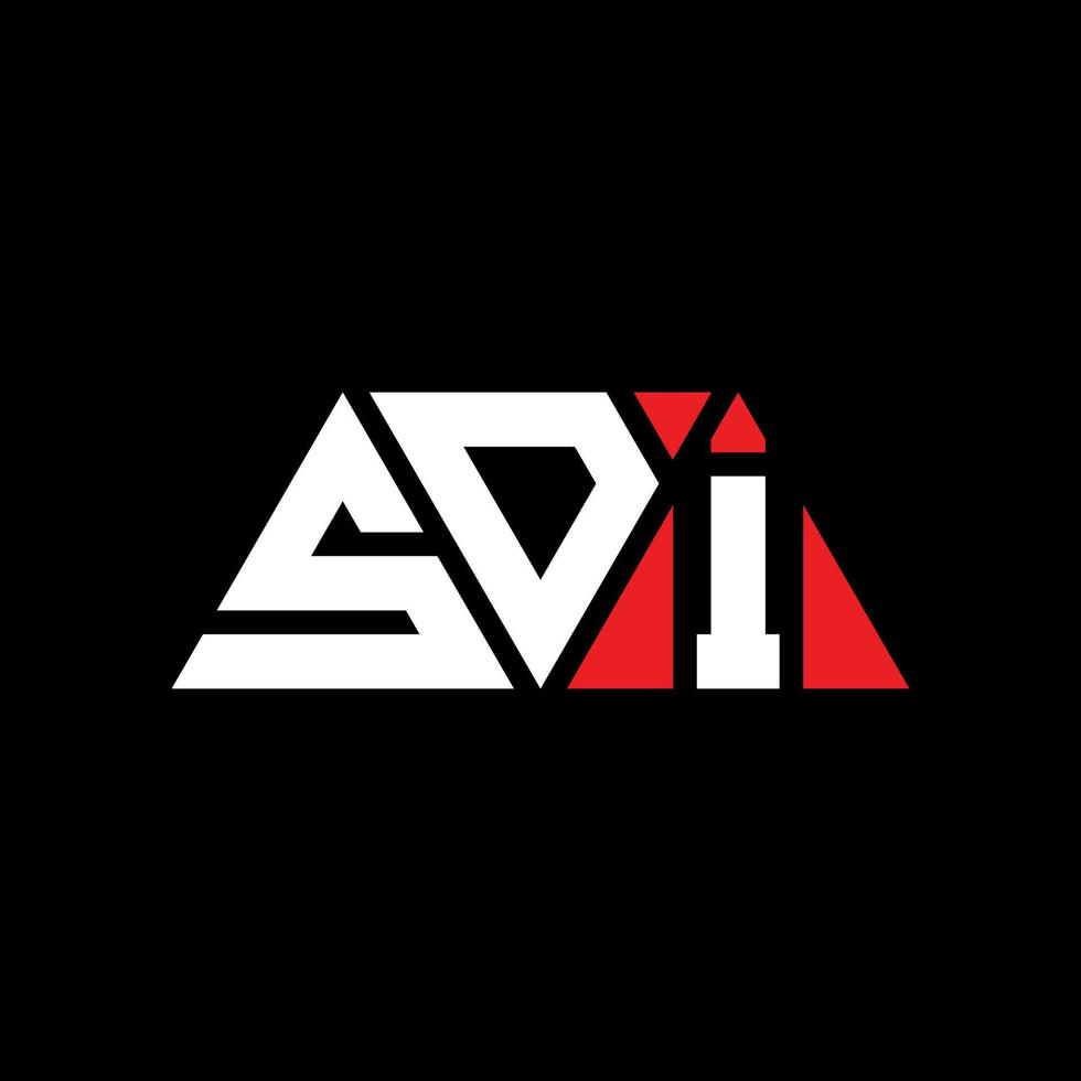SDI triangle letter logo design with triangle shape. SDI triangle logo design monogram. SDI triangle vector logo template with red color. SDI triangular logo Simple, Elegant, and Luxurious Logo. SDI