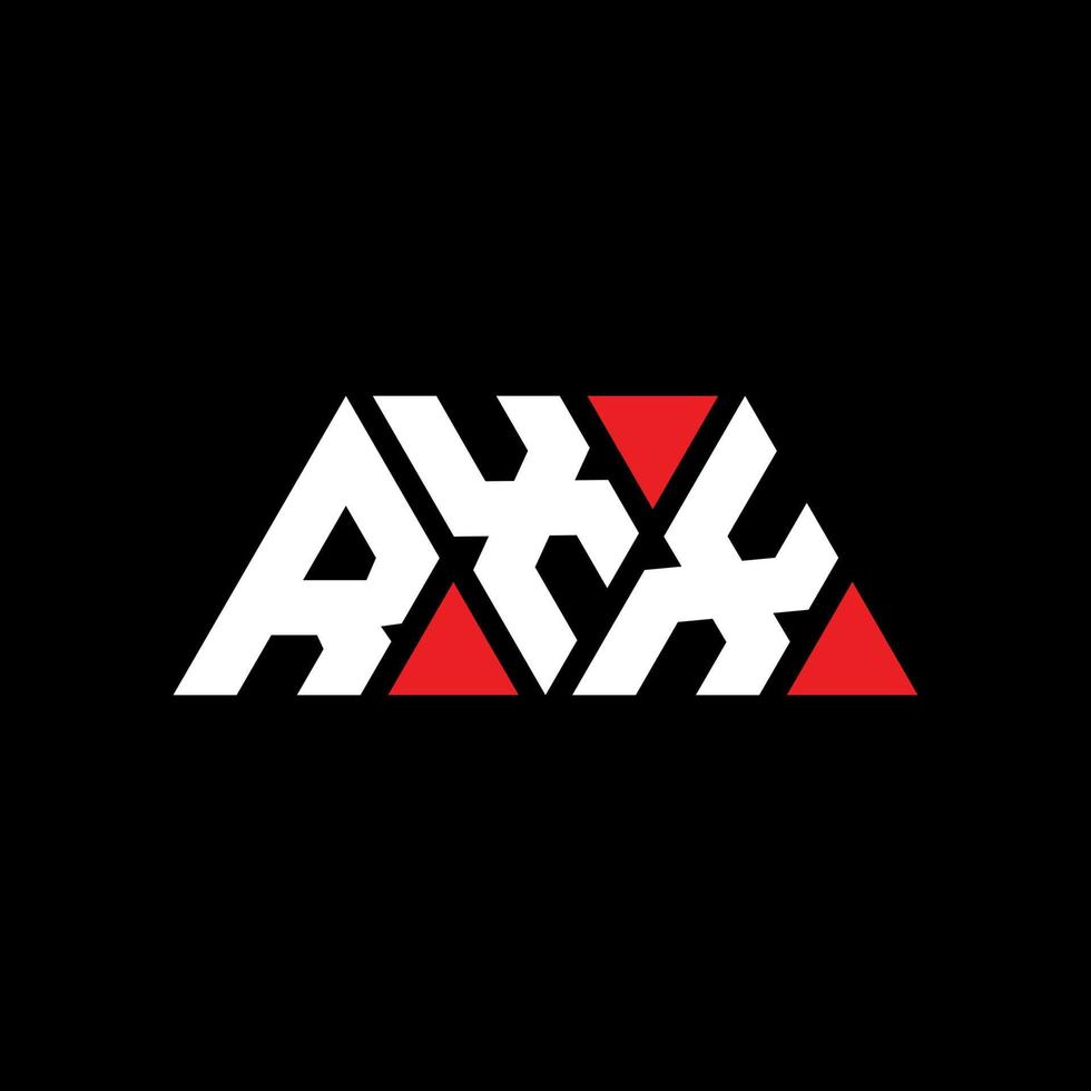 Diseño de logotipo de letra triangular rxx con forma de triángulo. monograma de diseño de logotipo de triángulo rxx. plantilla de logotipo de vector de triángulo rxx con color rojo. logotipo triangular rxx logotipo simple, elegante y lujoso. rxx