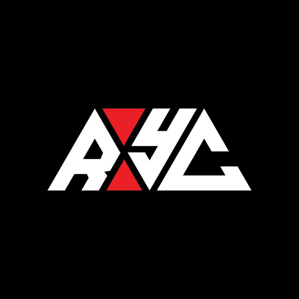 diseño de logotipo de letra de triángulo ryc con forma de triángulo. monograma de diseño de logotipo de triángulo ryc. plantilla de logotipo de vector de triángulo ryc con color rojo. logotipo triangular ryc logotipo simple, elegante y lujoso. ryc
