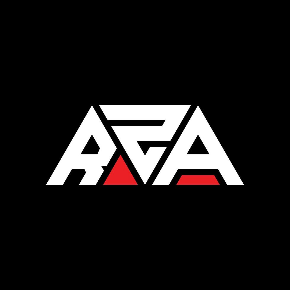 RZA triangle letter logo design with triangle shape. RZA triangle logo design monogram. RZA triangle vector logo template with red color. RZA triangular logo Simple, Elegant, and Luxurious Logo. RZA