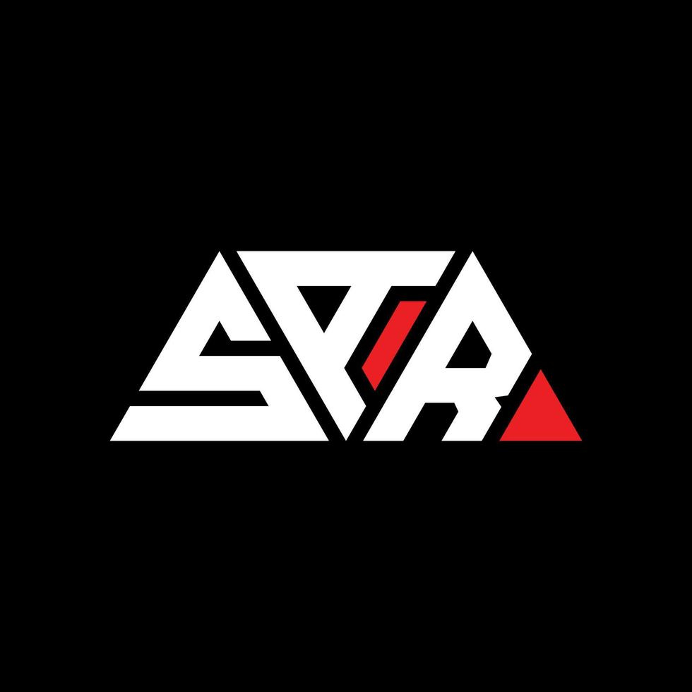 diseño de logotipo de letra triangular sar con forma de triángulo. monograma de diseño del logotipo del triángulo sar. plantilla de logotipo de vector de triángulo sar con color rojo. logo triangular sar logo simple, elegante y lujoso. sar