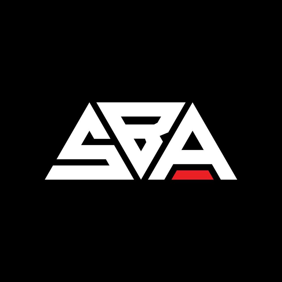 diseño de logotipo de letra triangular sba con forma de triángulo. monograma de diseño del logotipo del triángulo sba. plantilla de logotipo de vector de triángulo sba con color rojo. logo triangular sba logo simple, elegante y lujoso. sba