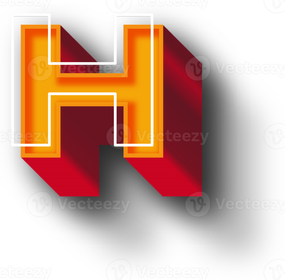 Orange 3D-Alphabet-Buchstabeneffekt png