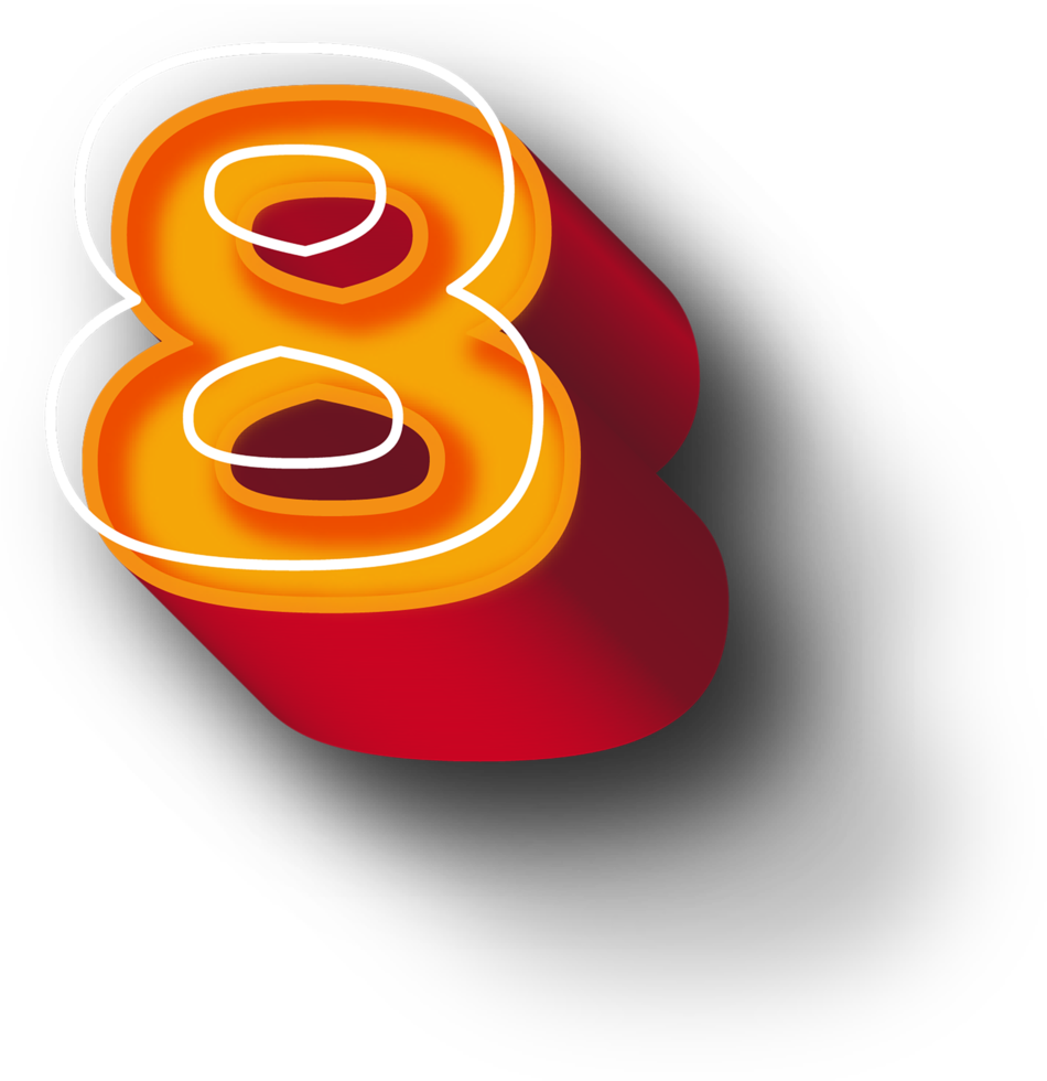 orange 3d-bokstavseffekt png