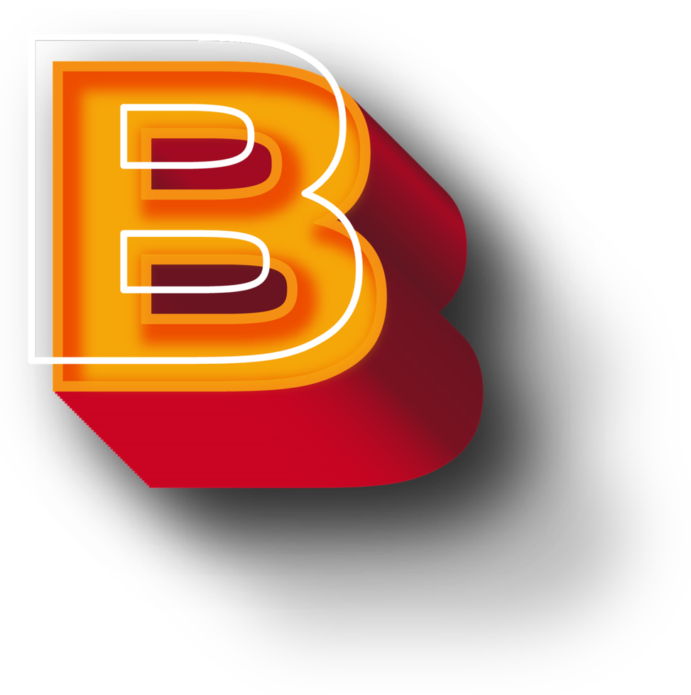 orange 3d-bokstavseffekt png