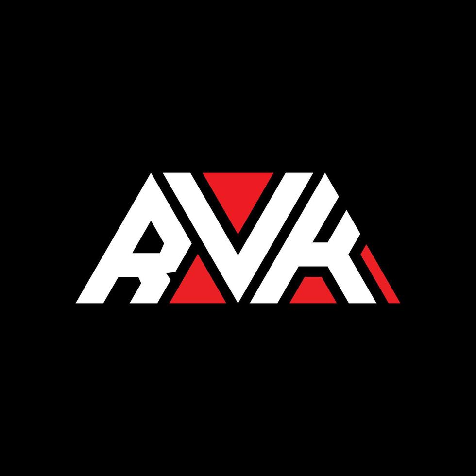 RVK triangle letter logo design with triangle shape. RVK triangle logo design monogram. RVK triangle vector logo template with red color. RVK triangular logo Simple, Elegant, and Luxurious Logo. RVK