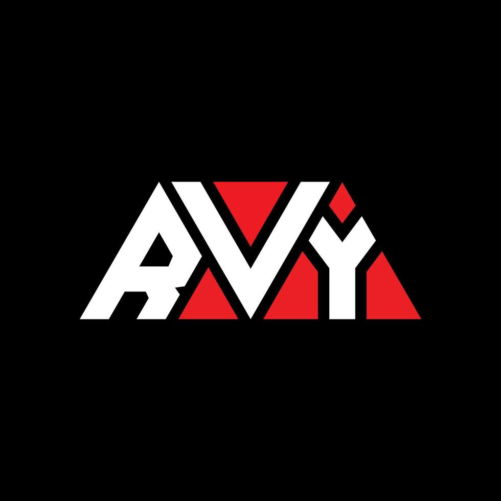 RVY triangle letter logo design with triangle shape. RVY triangle logo design monogram. RVY triangle vector logo template with red color. RVY triangular logo Simple, Elegant, and Luxurious Logo. RVY