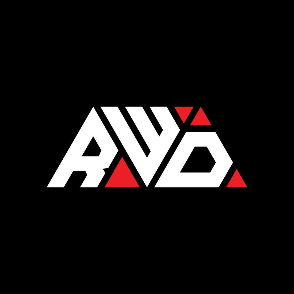 RWD triangle letter logo design with triangle shape. RWD triangle logo design monogram. RWD triangle vector logo template with red color. RWD triangular logo Simple, Elegant, and Luxurious Logo. RWD
