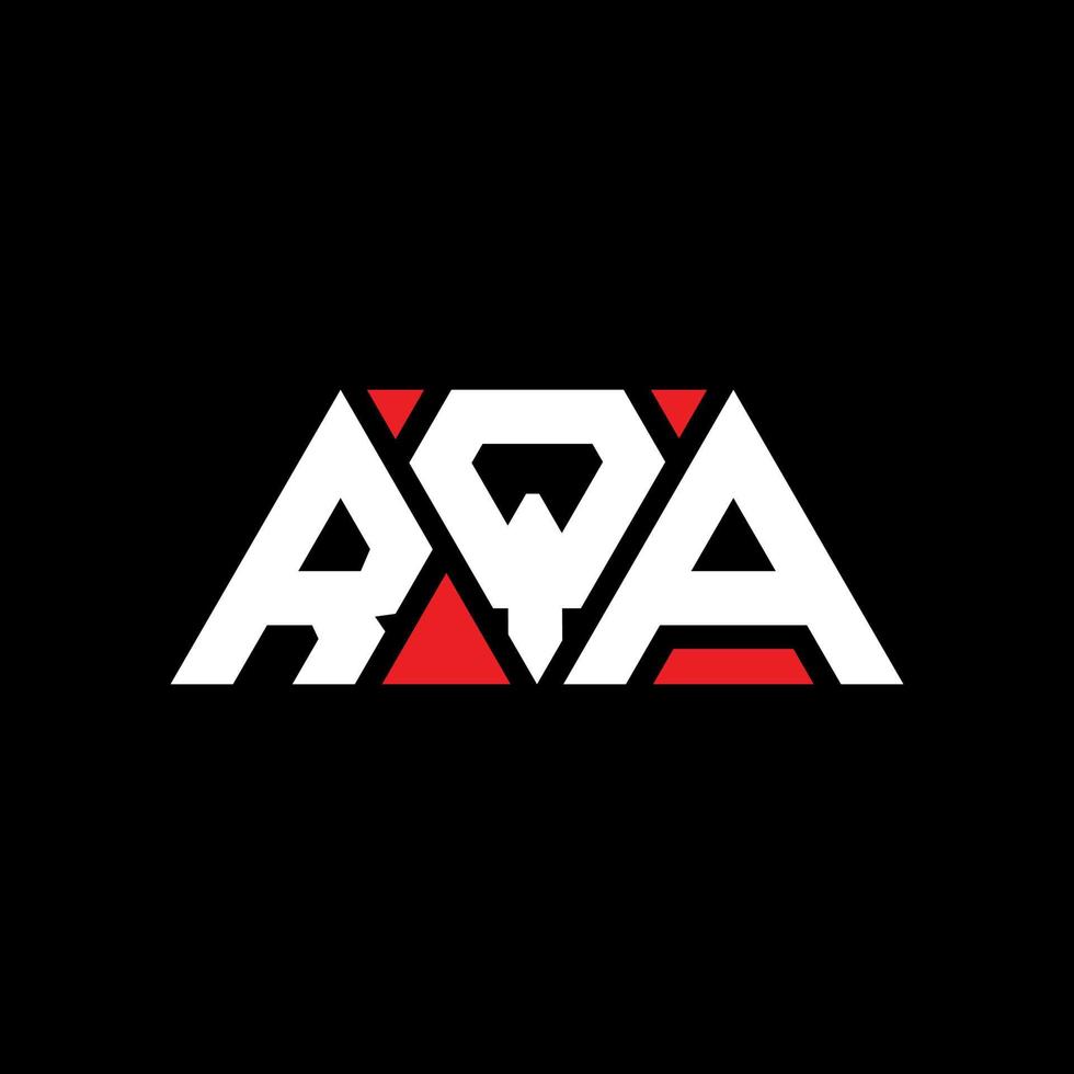 RQA triangle letter logo design with triangle shape. RQA triangle logo design monogram. RQA triangle vector logo template with red color. RQA triangular logo Simple, Elegant, and Luxurious Logo. RQA