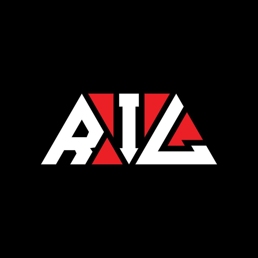RIL triangle letter logo design with triangle shape. RIL triangle logo design monogram. RIL triangle vector logo template with red color. RIL triangular logo Simple, Elegant, and Luxurious Logo. RIL