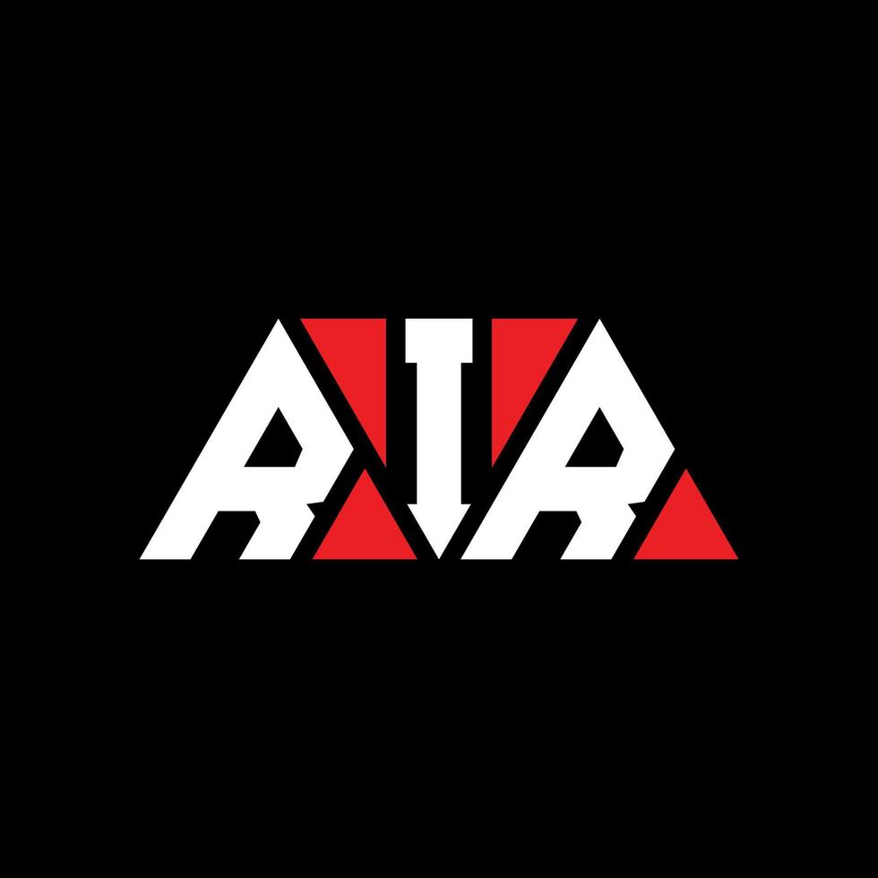 RIR triangle letter logo design with triangle shape. RIR triangle logo design monogram. RIR triangle vector logo template with red color. RIR triangular logo Simple, Elegant, and Luxurious Logo. RIR