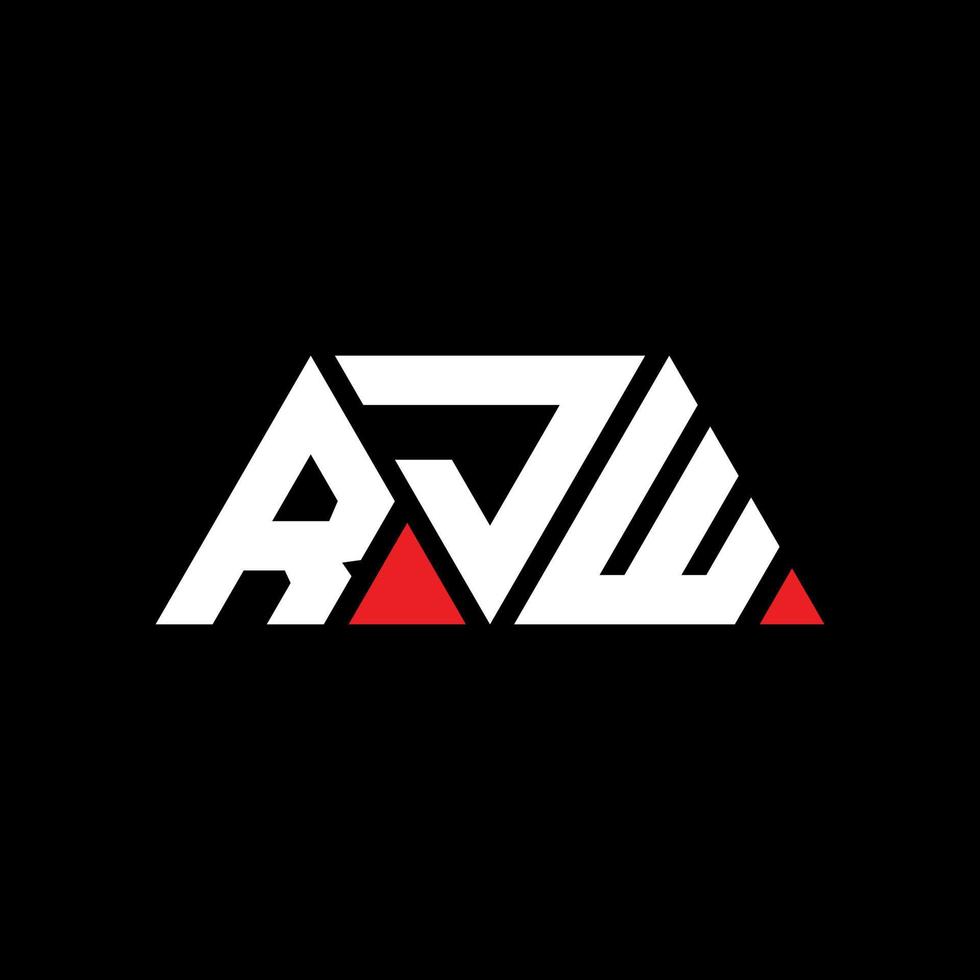 RJW triangle letter logo design with triangle shape. RJW triangle logo design monogram. RJW triangle vector logo template with red color. RJW triangular logo Simple, Elegant, and Luxurious Logo. RJW