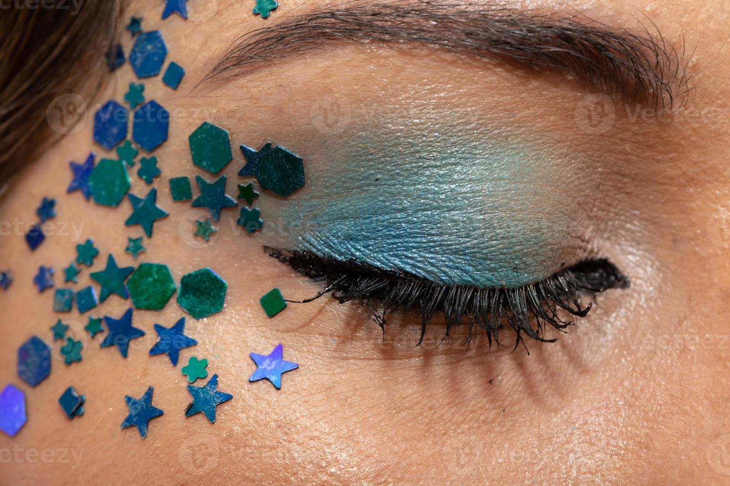 Carnival Makeup to celebrate Brazil's Carnaval. Makeup trend and accessories for the carnival. photo