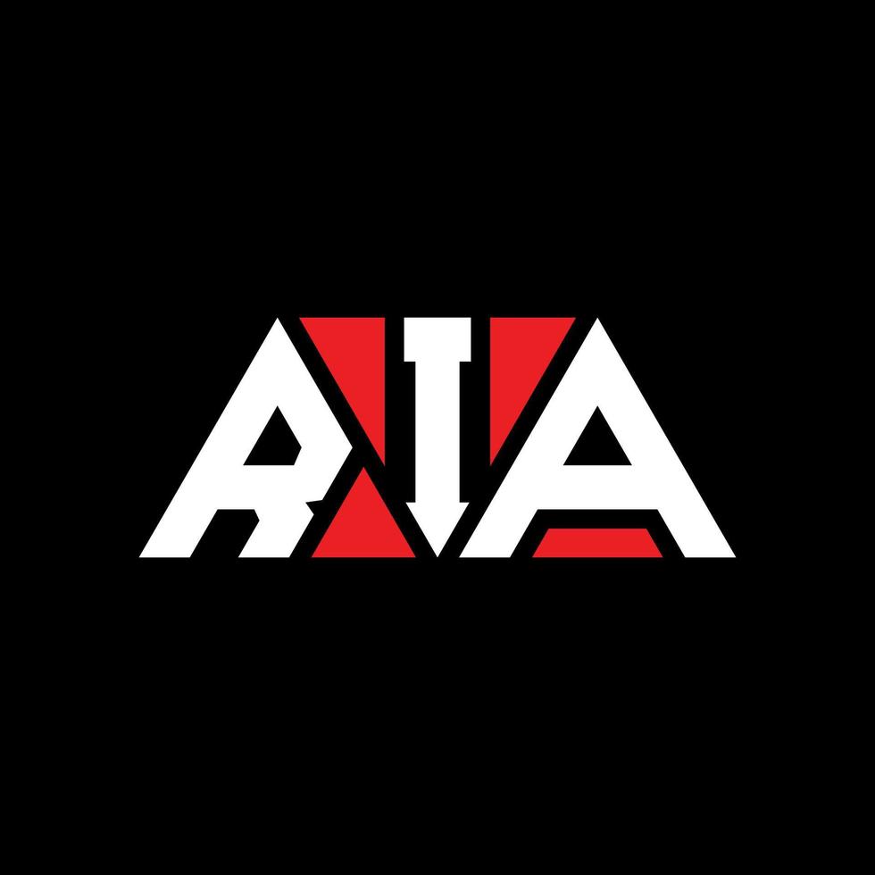 RIA triangle letter logo design with triangle shape. RIA triangle logo design monogram. RIA triangle vector logo template with red color. RIA triangular logo Simple, Elegant, and Luxurious Logo. RIA