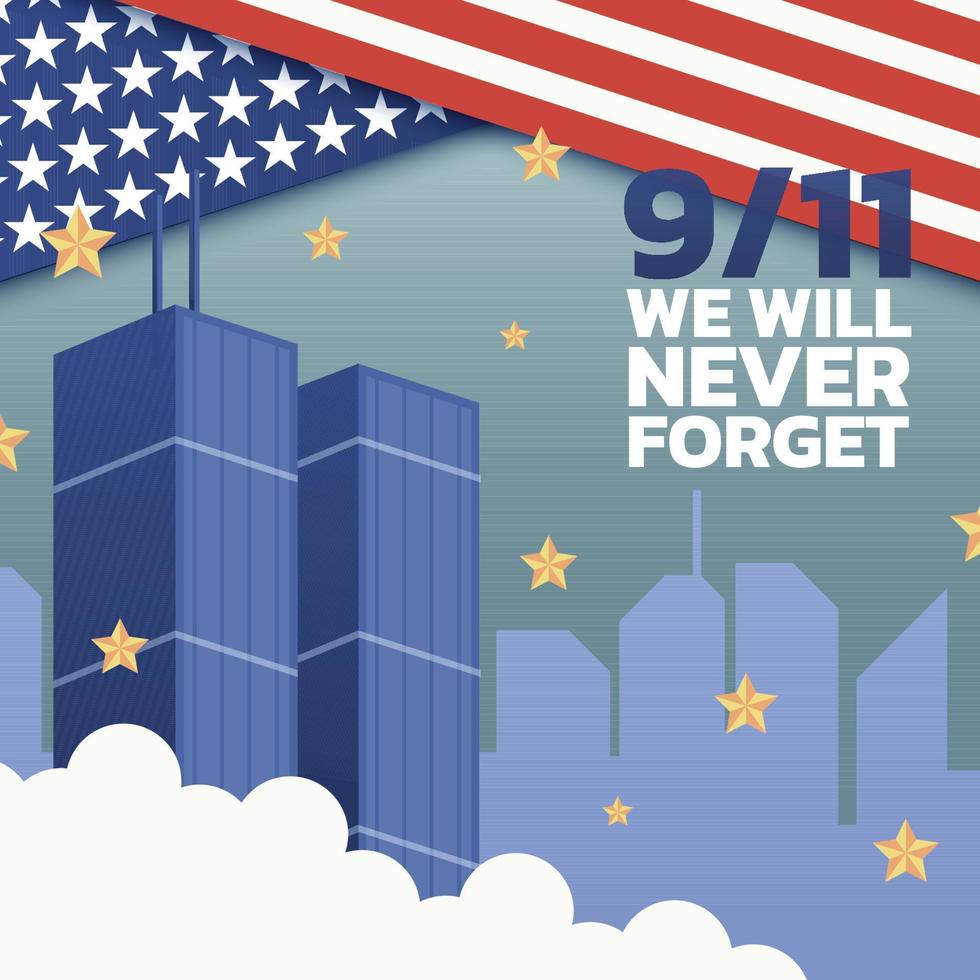 Nine Eleven Memorial Day Concept Design vector