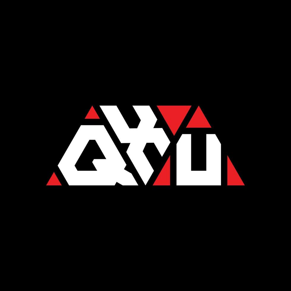 diseño de logotipo de letra triangular qxu con forma de triángulo. monograma de diseño del logotipo del triángulo qxu. plantilla de logotipo de vector de triángulo qxu con color rojo. logotipo triangular qxu logotipo simple, elegante y lujoso. qxu