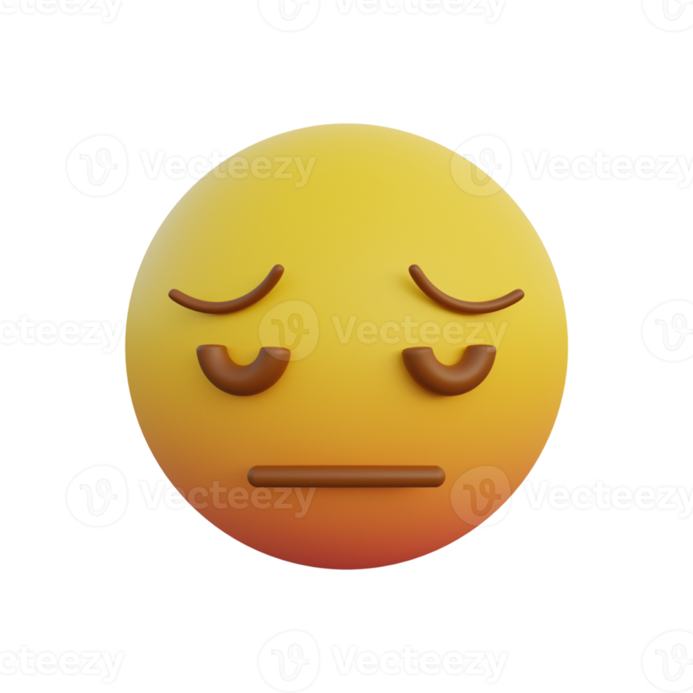 Emoticon de cara triste y cansada png