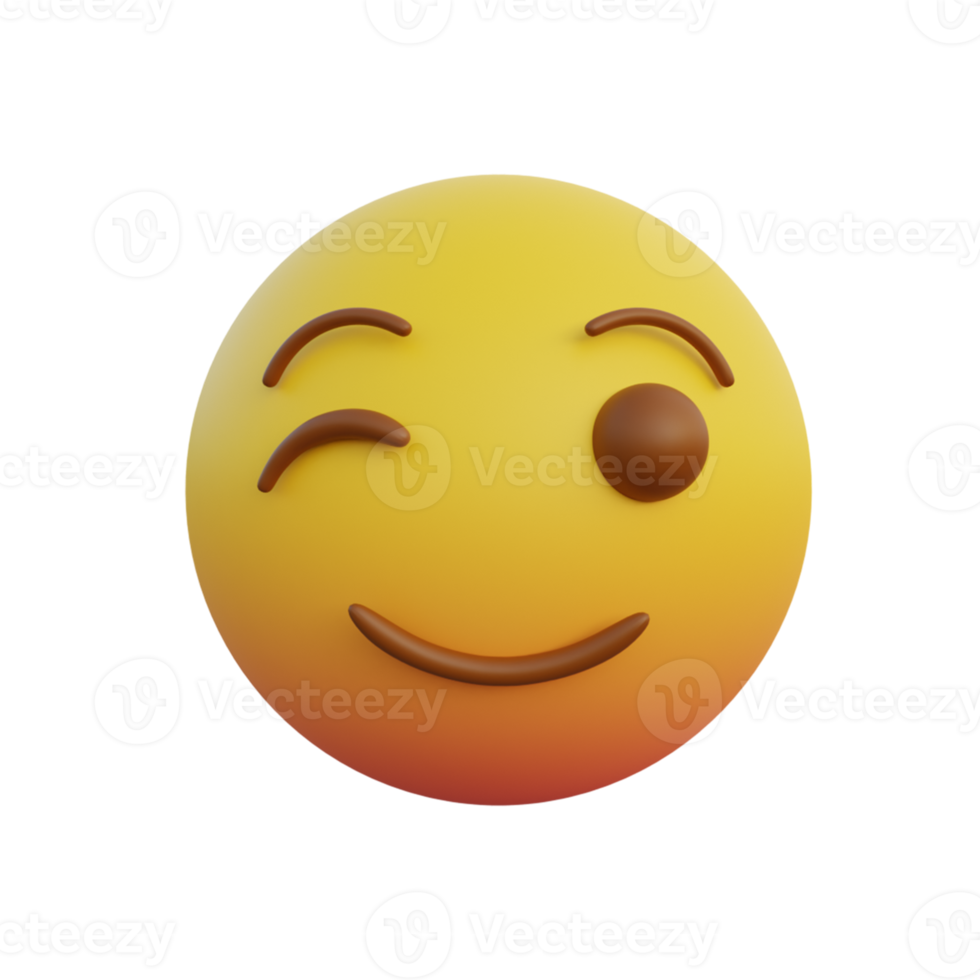emoticon smiling expression while blinking flirtatious png
